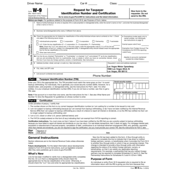 W-9 Tax Form